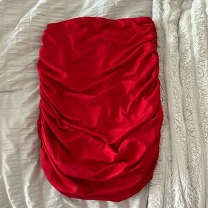 Small tight red skirt